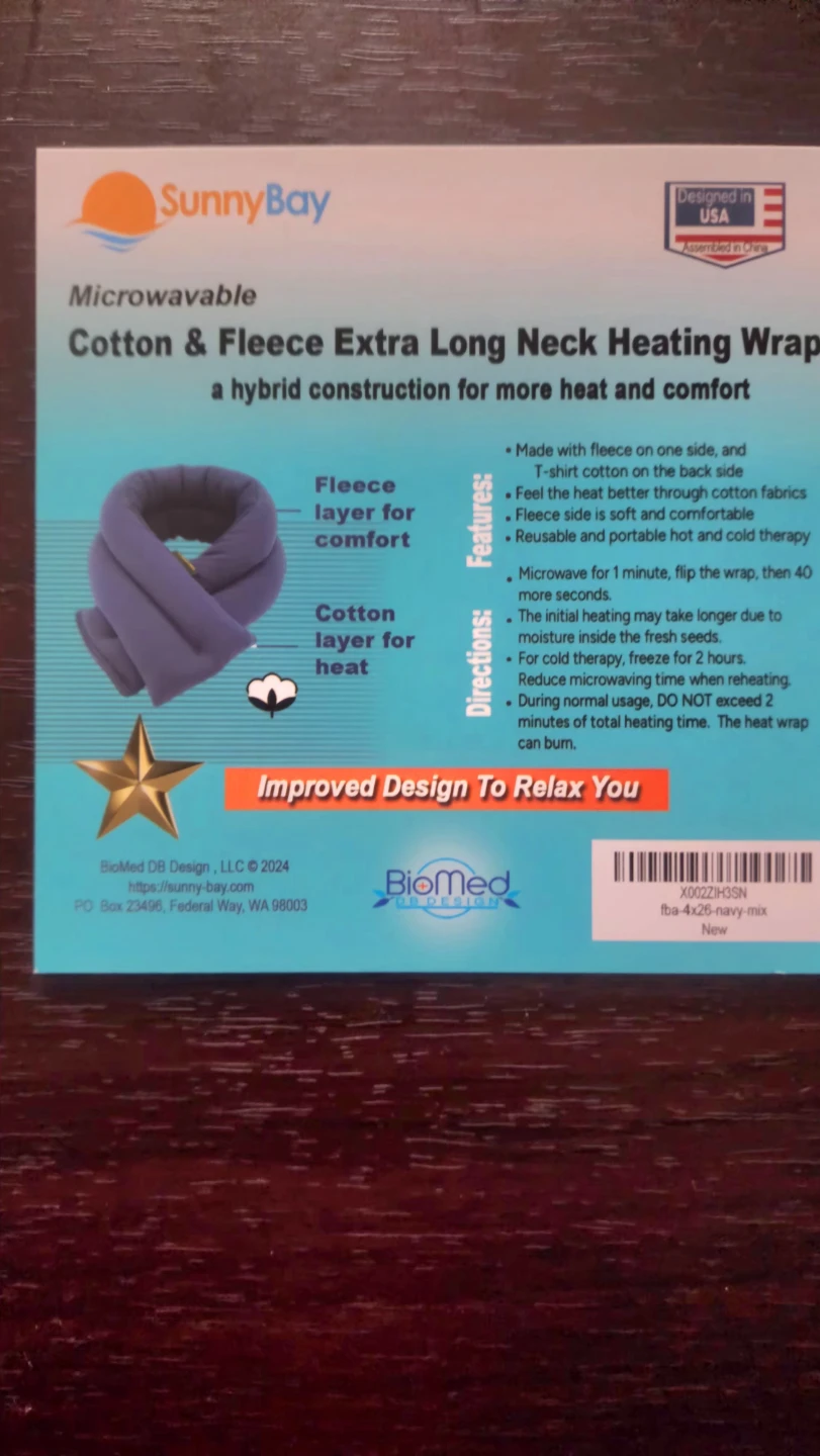 SunnyBay Cotton & Fleece Extra Long Neck Heating Wrap - Navy - photo 3