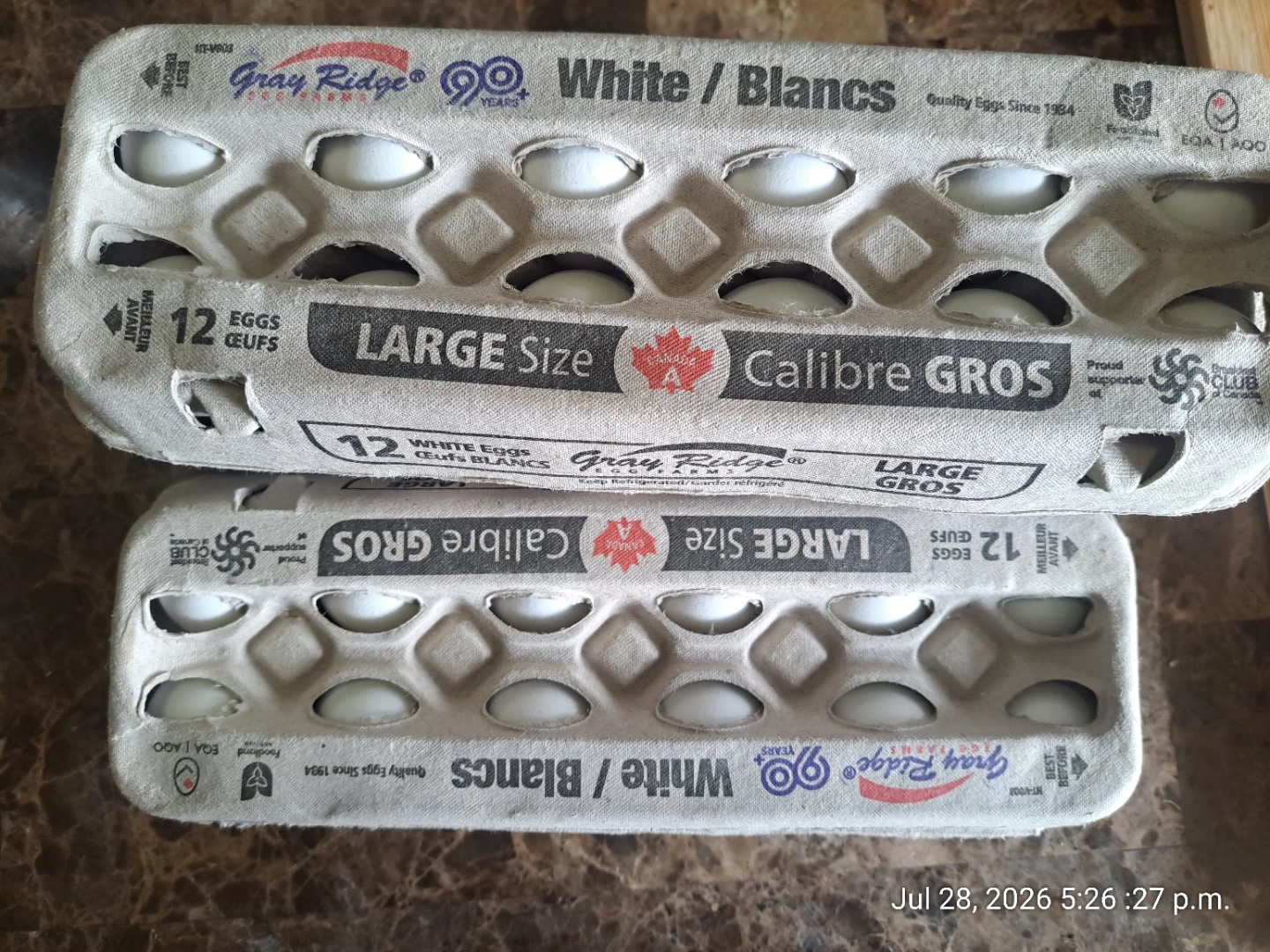 Gray Ridge Large White Eggs - 12 Count x 3 - FREE