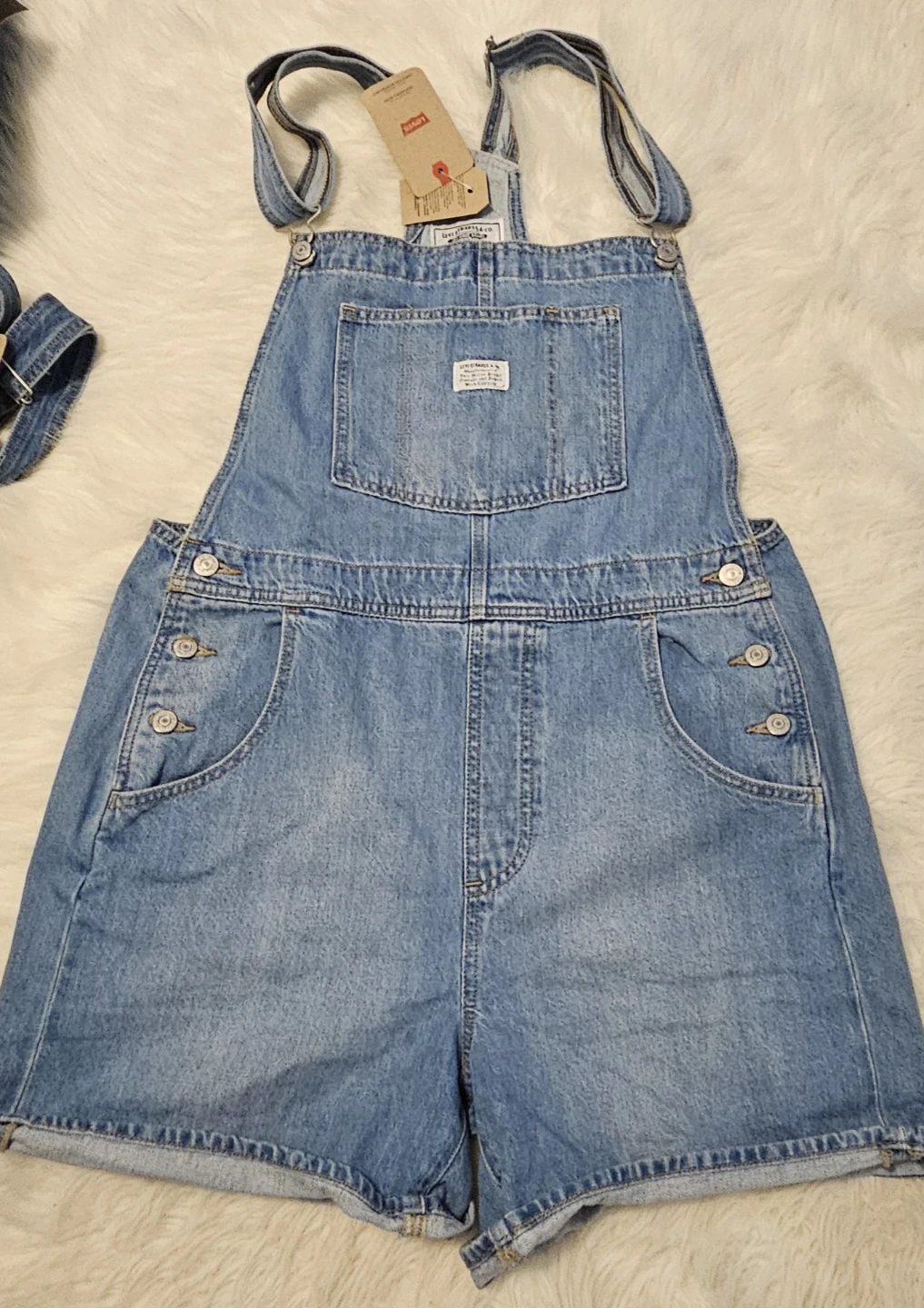 Levi's Denim Short Overalls Women's L & XL - photo 3
