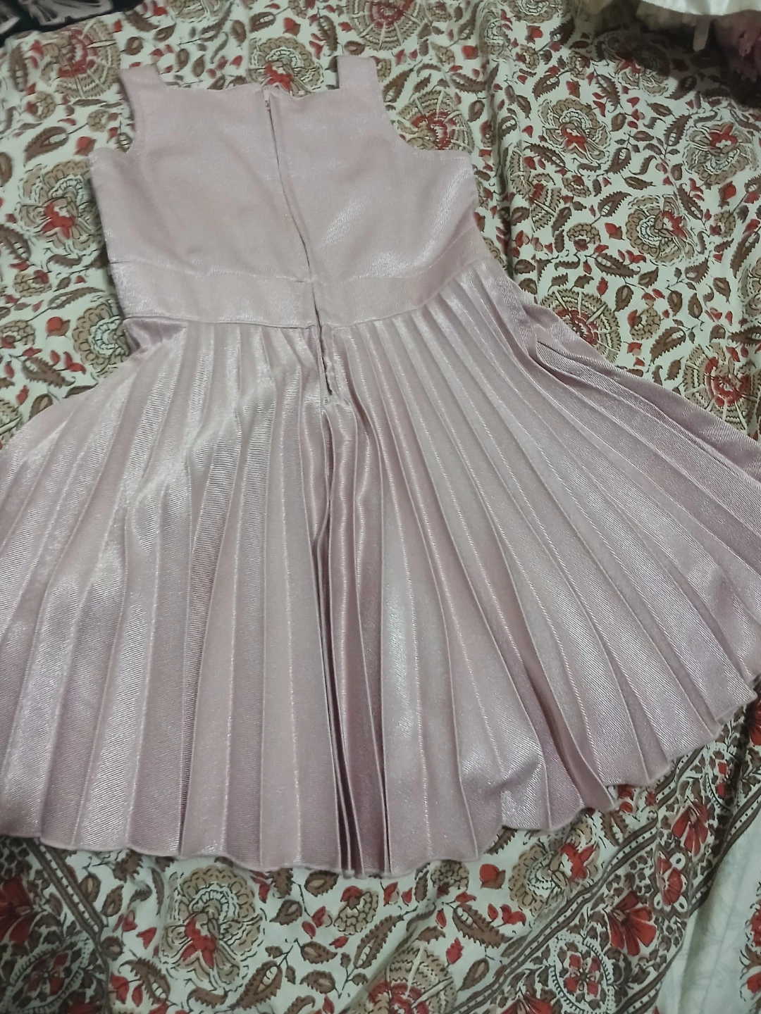Pink Pleated Dress with Black Jacket Set - photo 2