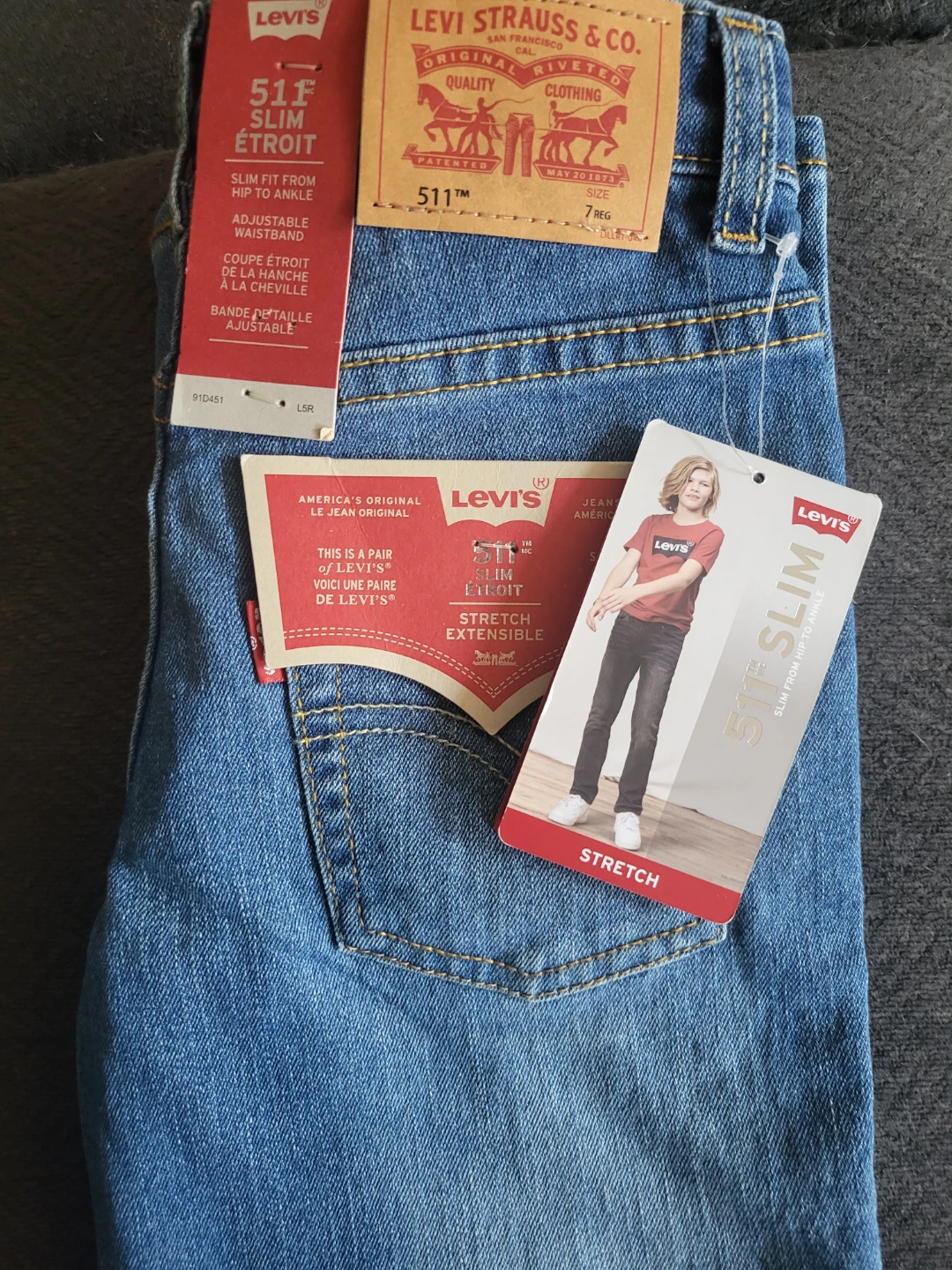New  kids Levi's 511 Slim Fit Stretch Jeans
