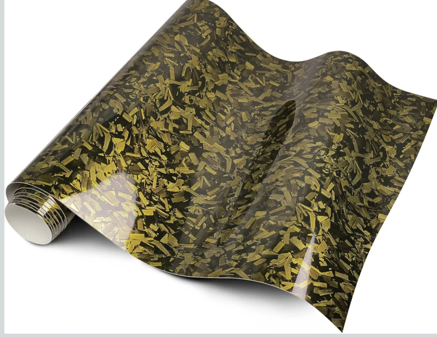 Yellow Fragment Pattern High Gloss Vinyl Warp 1ftx5ft