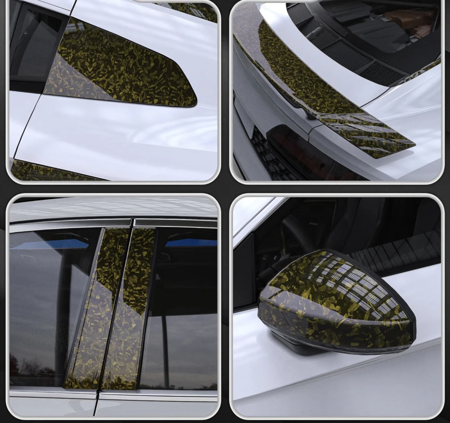 Yellow Fragment Pattern High Gloss Vinyl Warp 1ftx5ft - photo 4