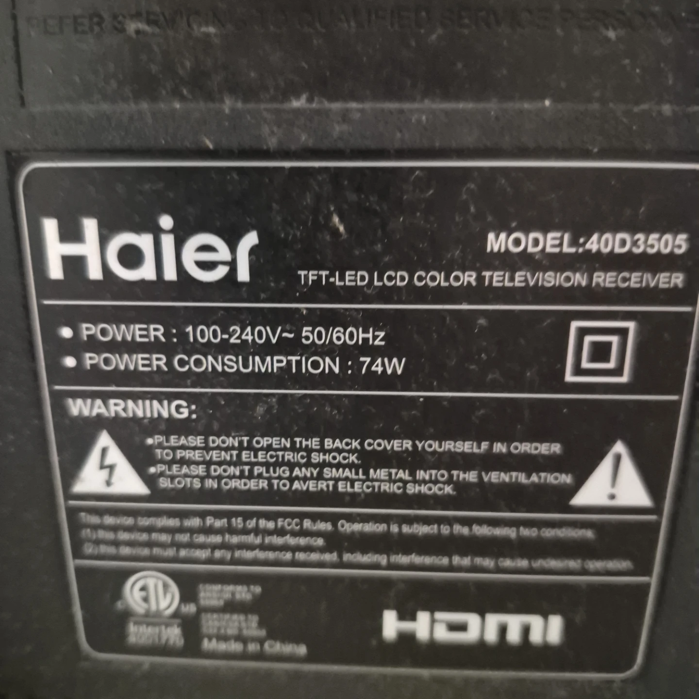 2 TVs -- Haier 40" TFT-LED LCD Colour Television Receiver - photo 3