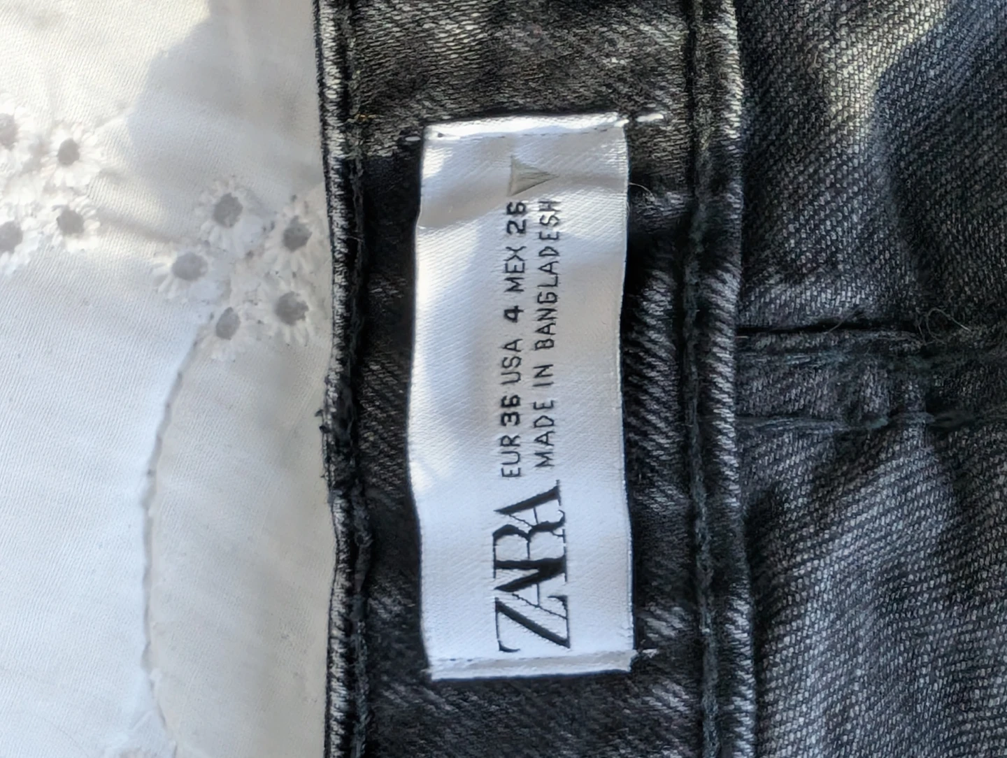ZARA Black Denim High Waisted Distressed Cut-off Shorts - photo 4