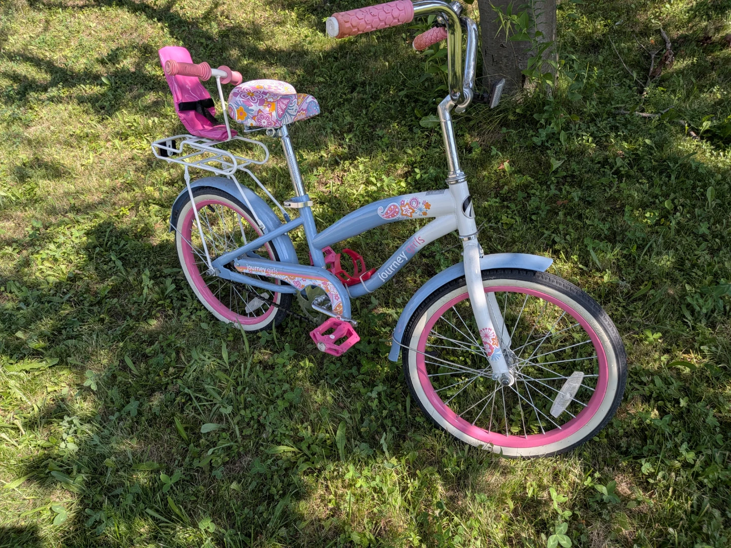Kids Blue and Pink Journey Girls Bicycle with Doll Seat - photo 2