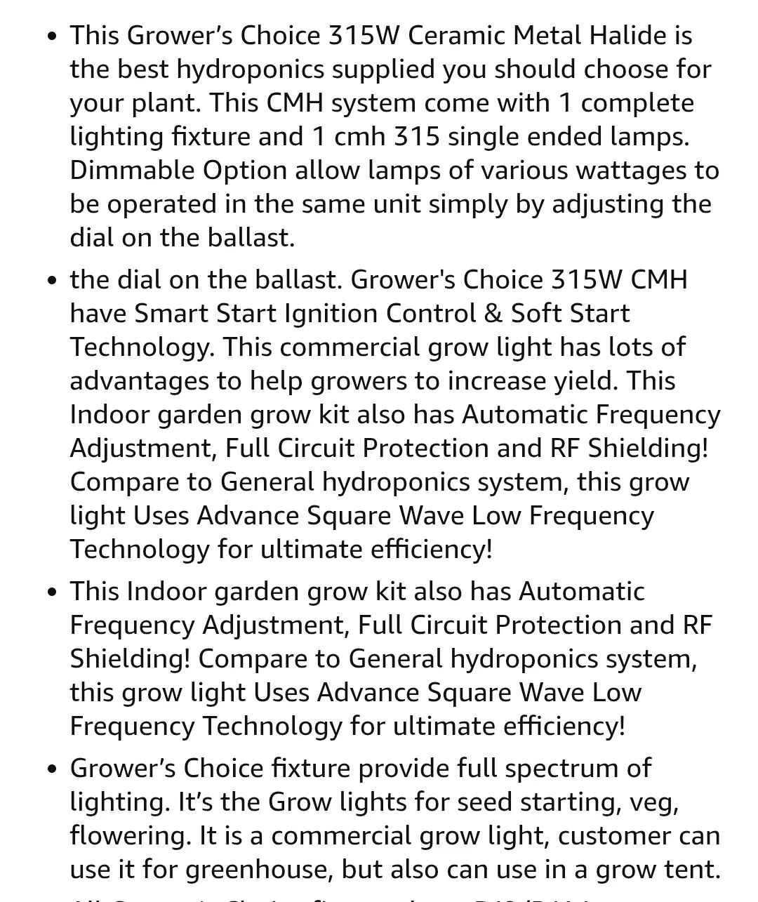 Grower's Choice 315W CMH Grow Light Fixture - photo 2
