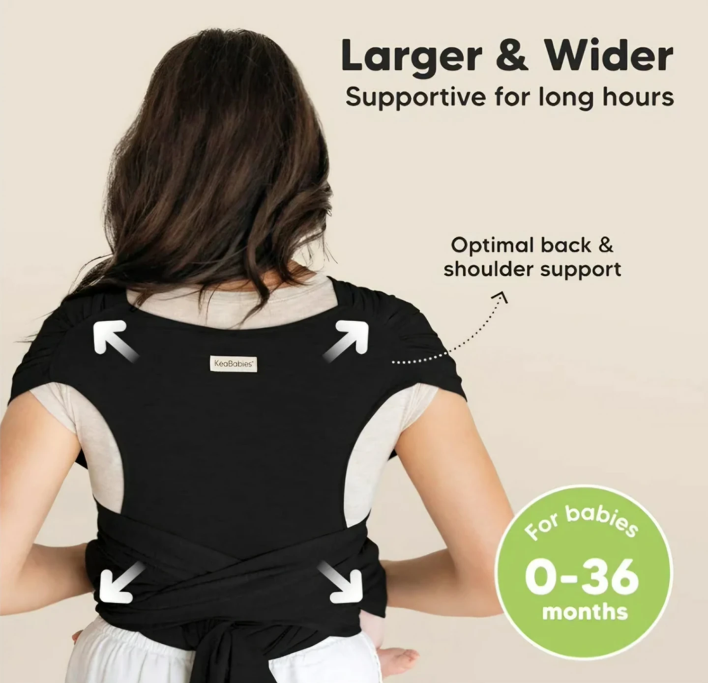 KeaBabies Black D-Lite Wrap Carrier - photo 2