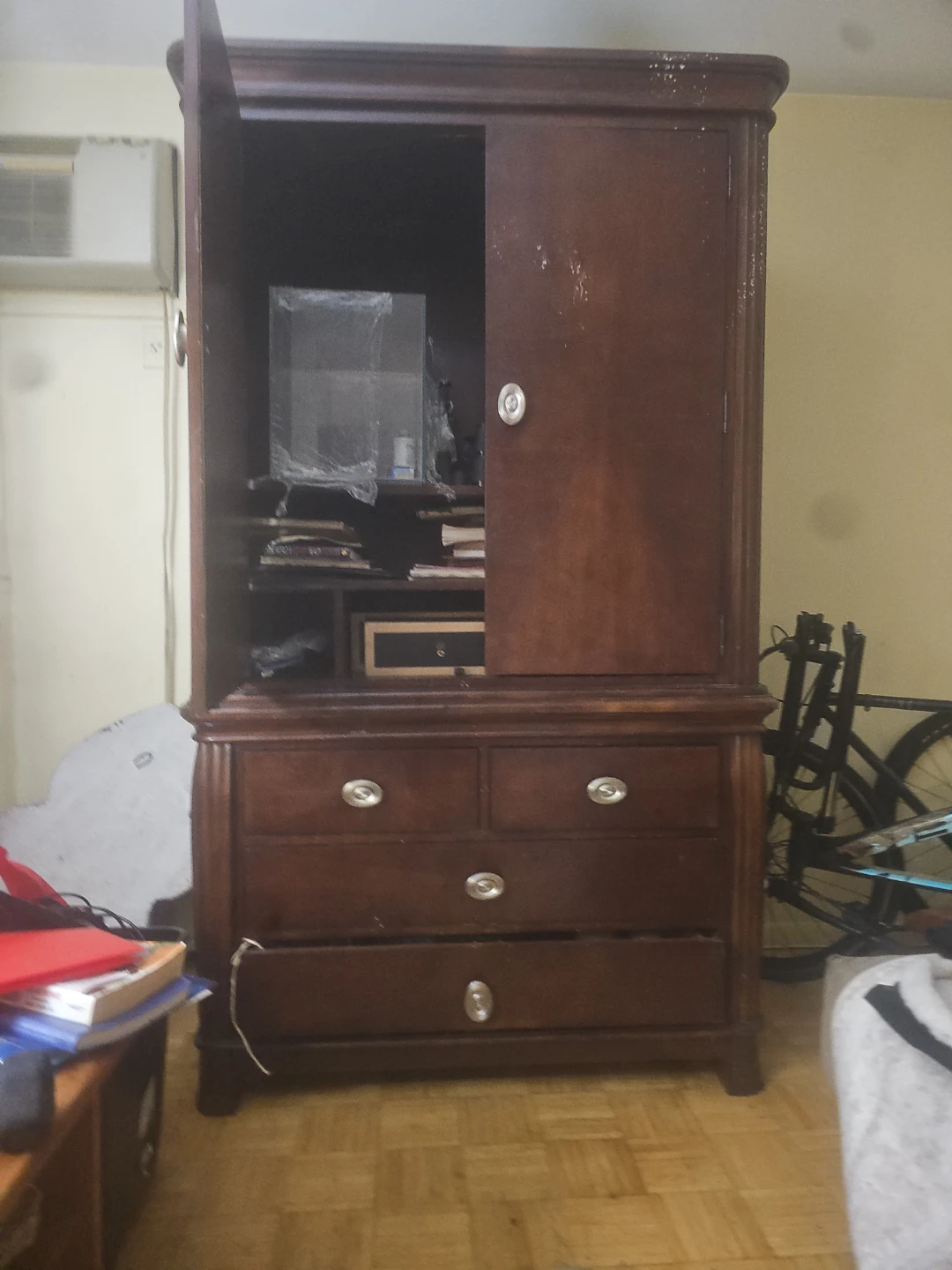 Wooden Armoire Wardrobe with Drawers