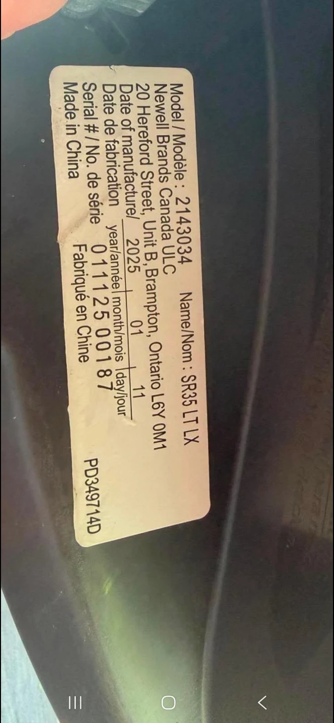 Newell Brands SR35 LX Infant Car Seat - photo 3