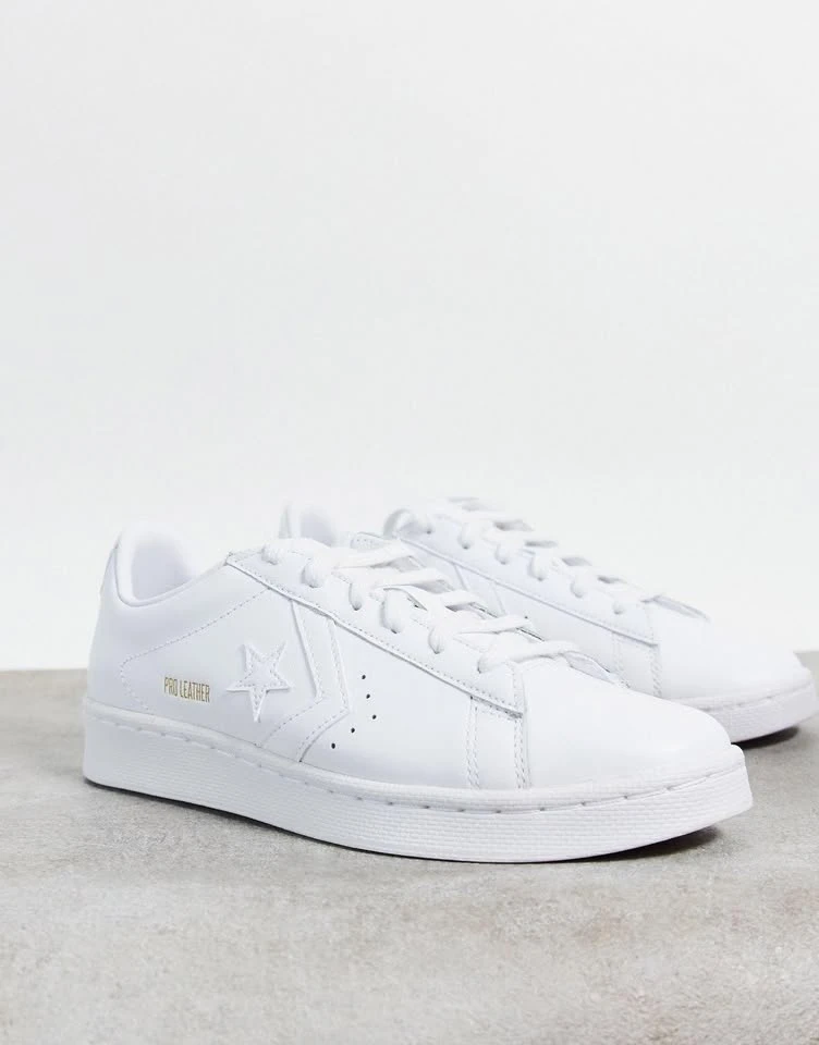 Converse Pro Leather Low Top Sneakers (White, Unisex)
