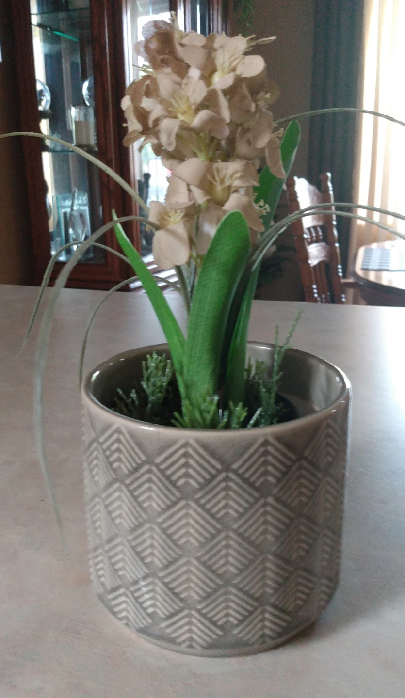 Artificial Flower Arrangement in Decorative Ceramic Pot