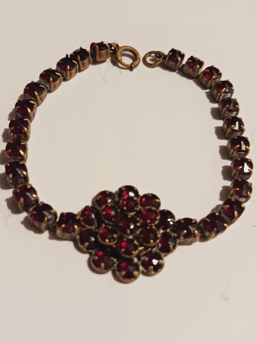 Bohemian Czechoslovakian Vintage Garnet Bracelet - photo 4