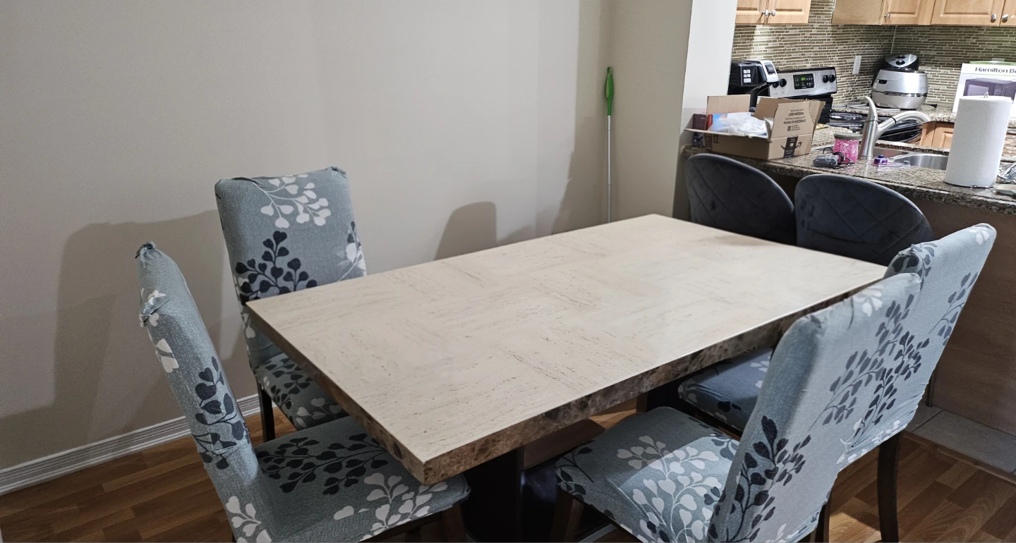 Marble Dining Table Set with Chairs