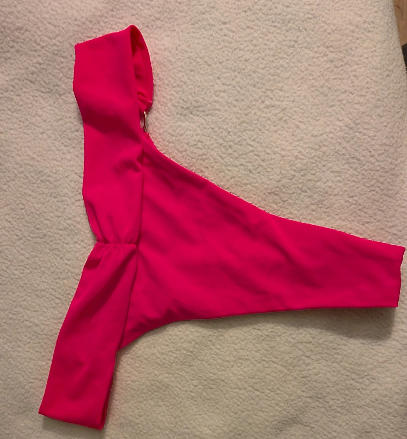 Hot Pink Bikini Bottoms with Gold Ring Accents - photo 2