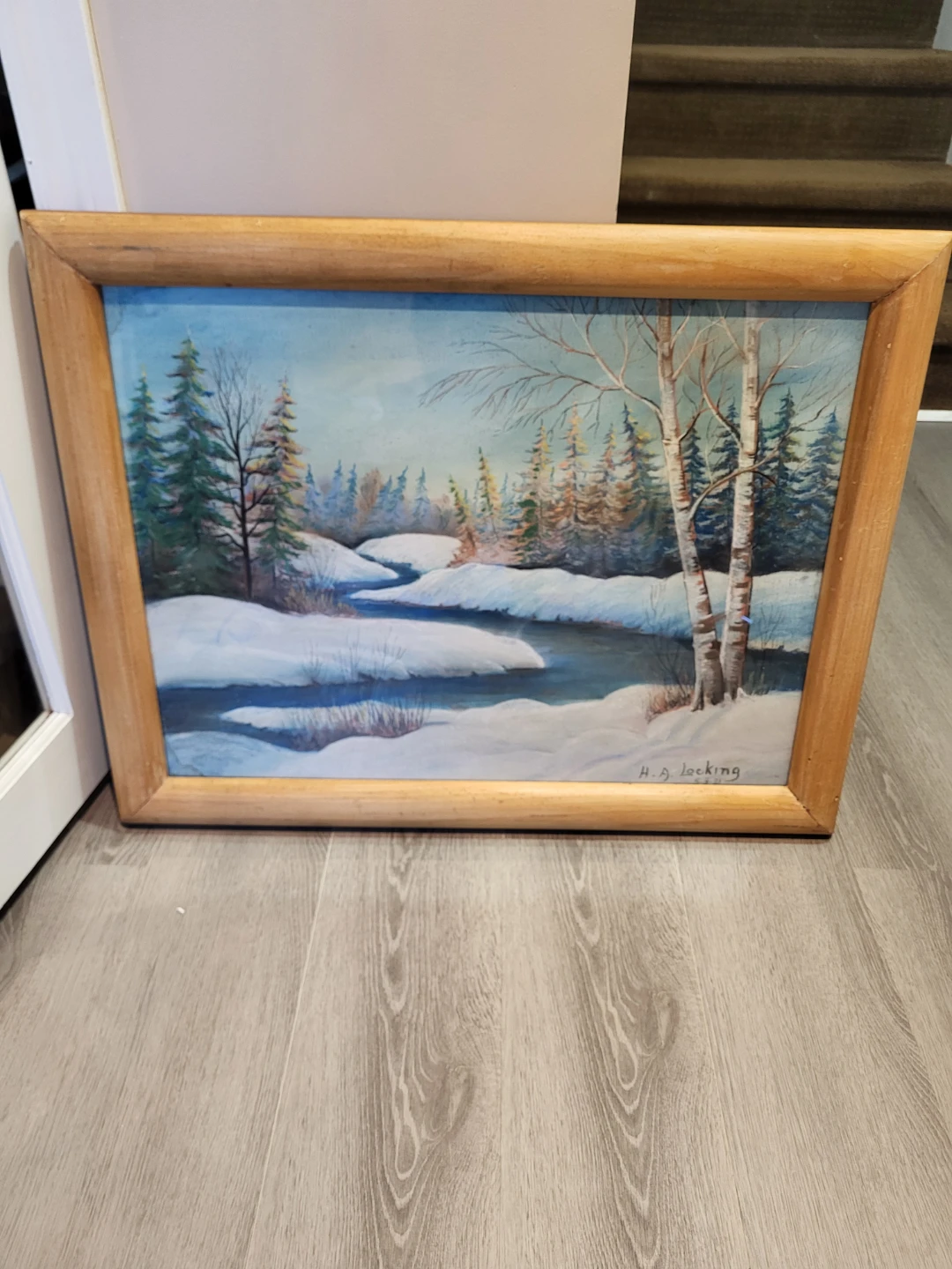 Original Winter Landscape Painting by H.A. Locking