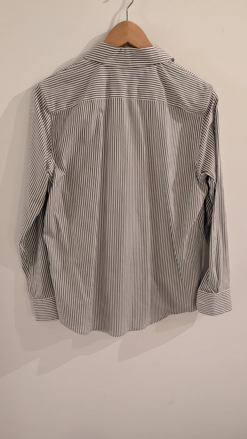 Striped Cotton Button-Up Shirt  - Women's - photo 2