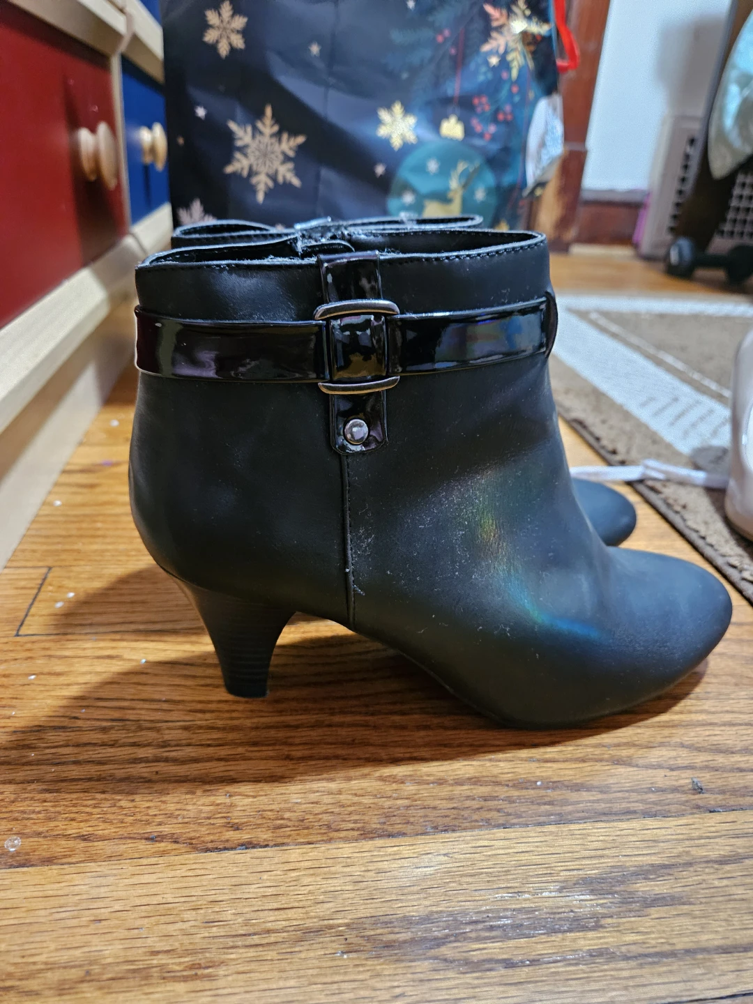 Black Ankle Boots Size 9W - photo 2