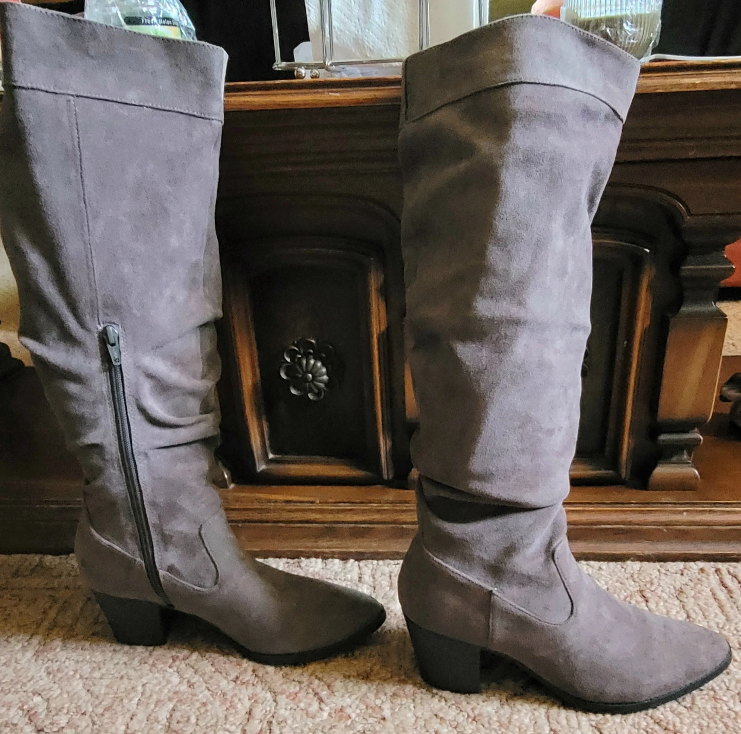 Time and Tru Women's Taupe Slouch Boots Size 9