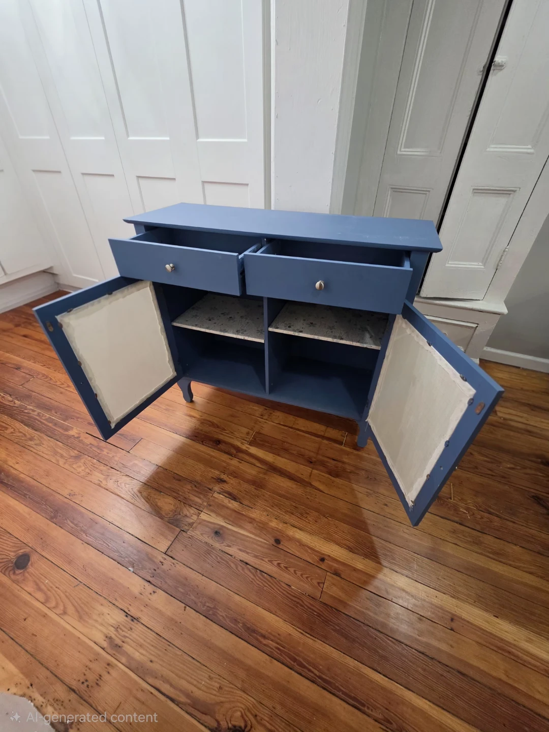 Blue Two-Door Cabinet with Drawers - photo 2