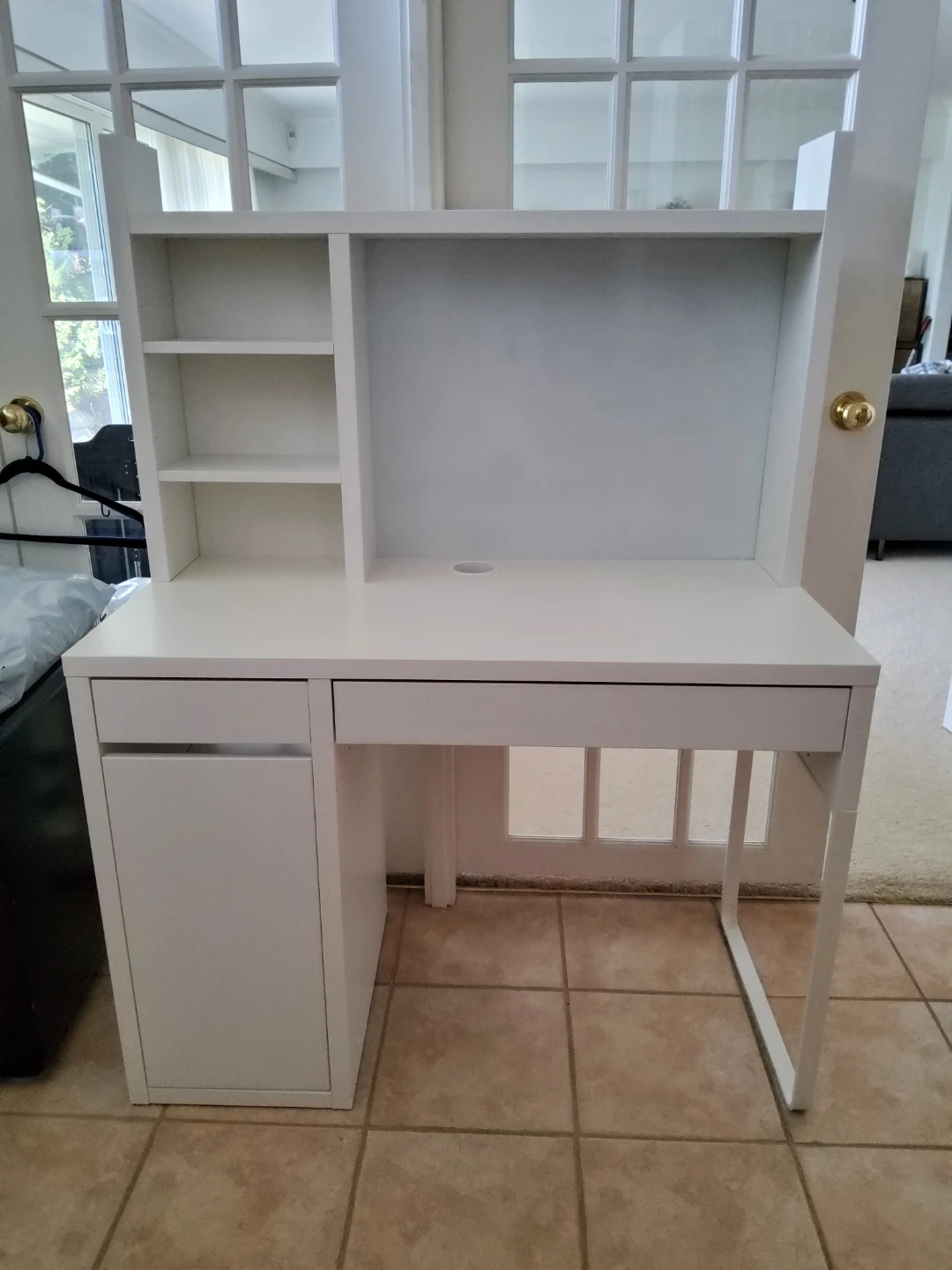 IKEA MICKE Desk with Hang on Shelf and Whiteboard & Chair