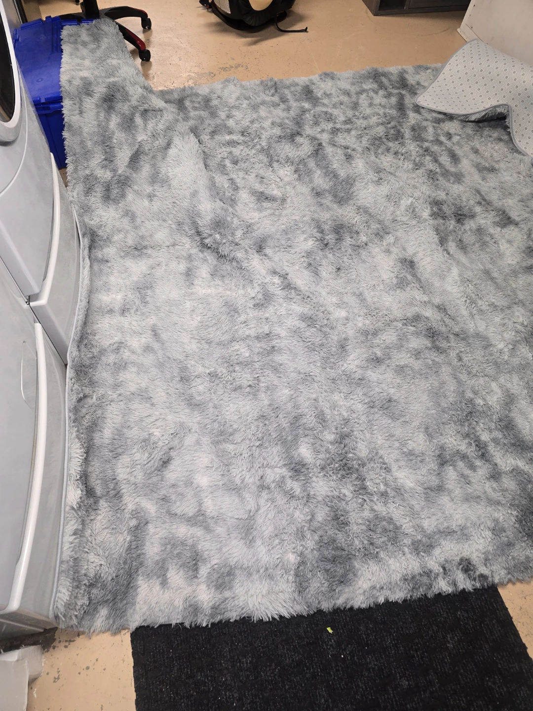 Grey Fluffy Area Rug