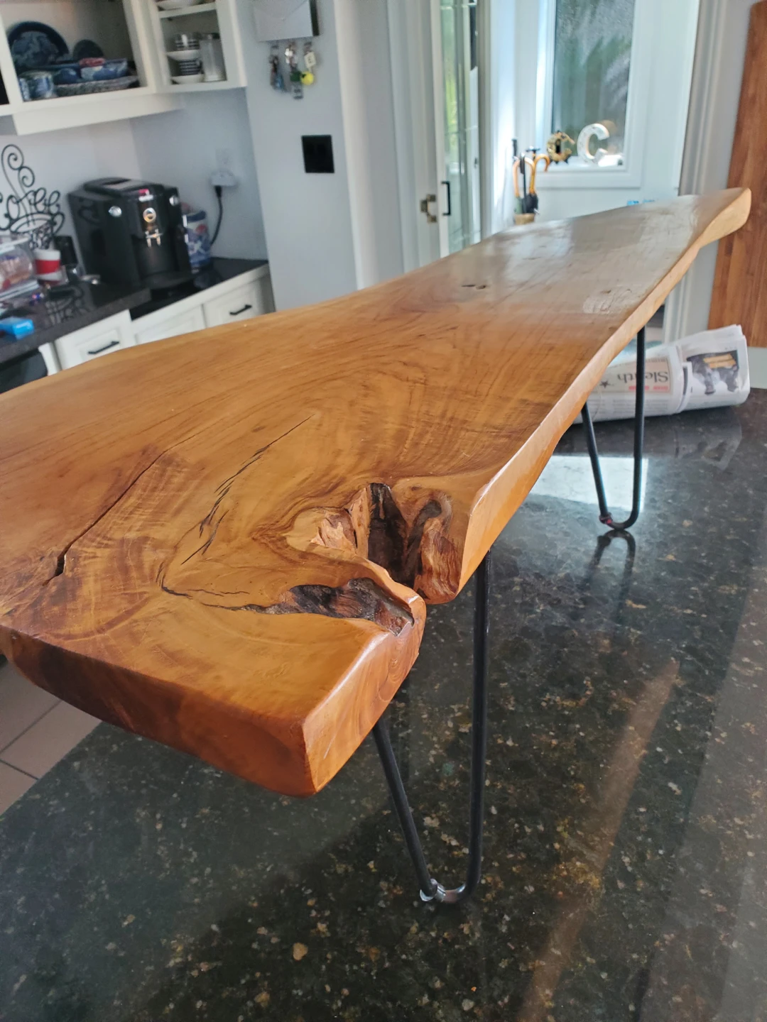 40" Live Edge Wood Coffee Table with Metal Hairpin Legs - photo 4