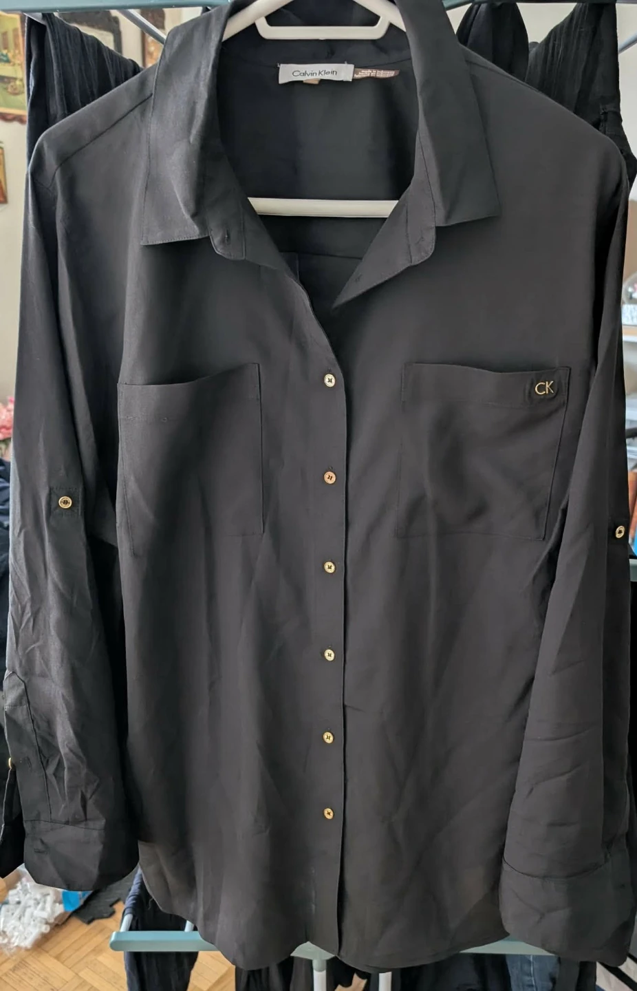 Calvin Klein Women's Black Button-Up Shirt Size 1X - photo 2