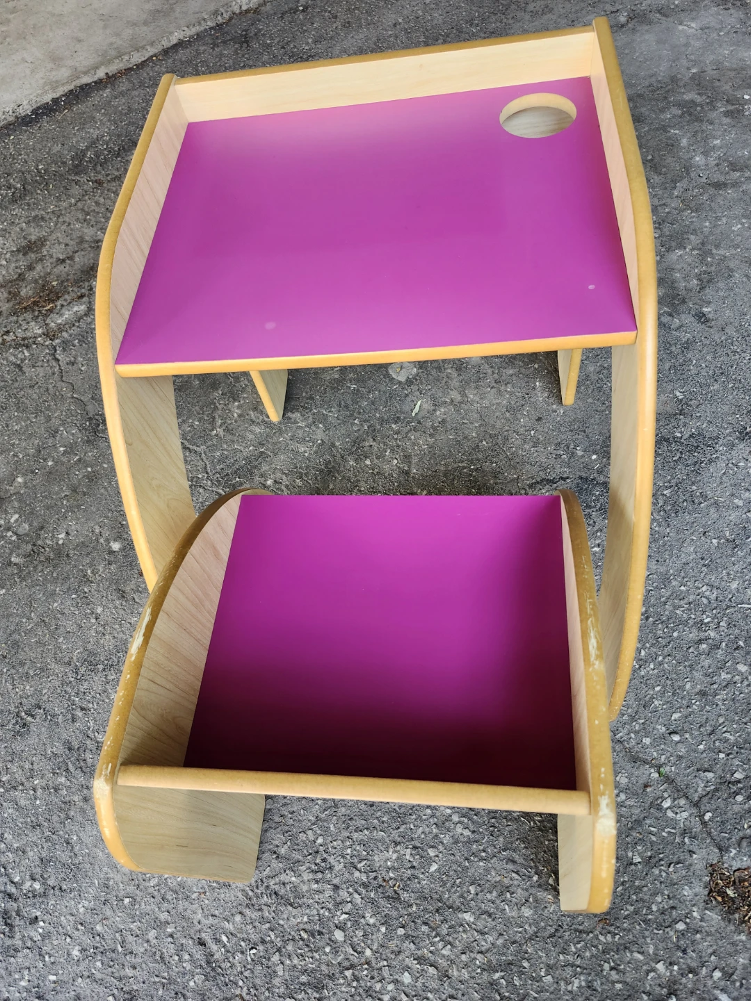 Kids Desk and Chair Set - Pink Top
