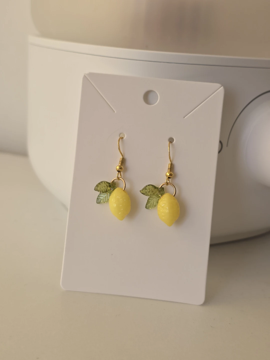 Last 3 left - Lemon Drop Earrings with Leaf Detail