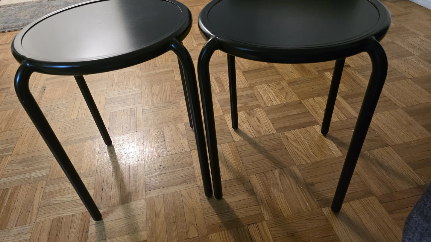 Set of 2 Black Stools