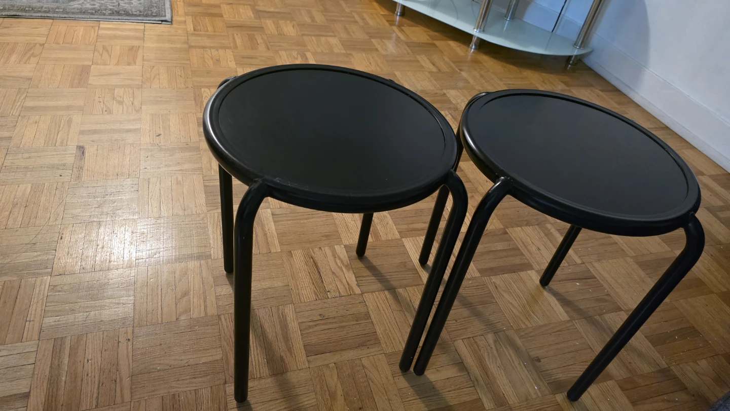 Set of 2 Black Stools - photo 3