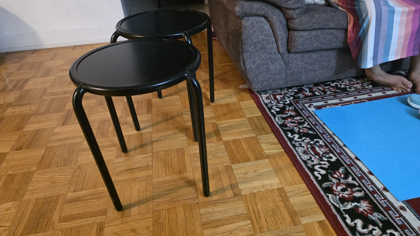 Set of 2 Black Stools - photo 4