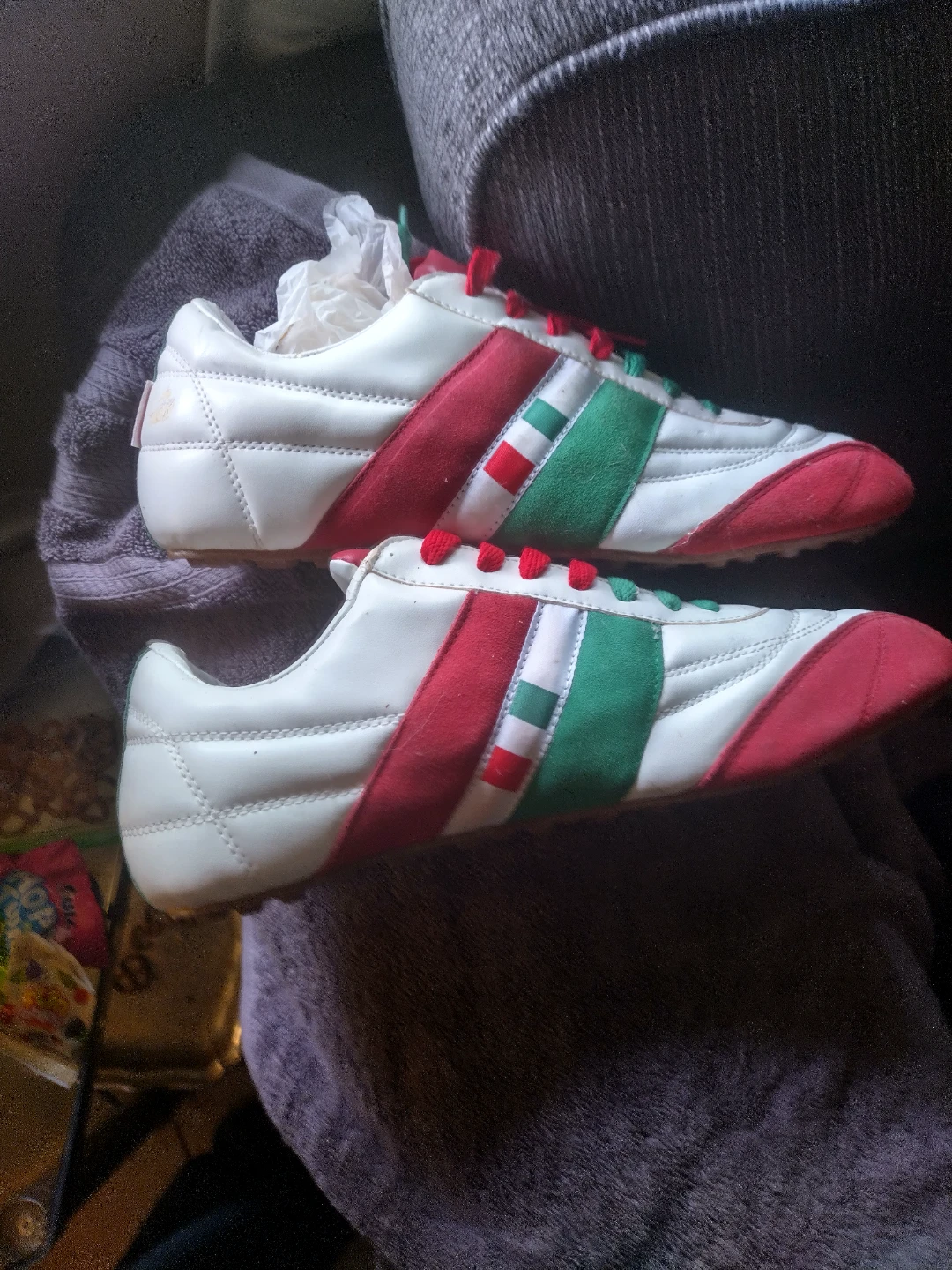 Bha-ka white red green sneakers Mexico Colors Soccer ⚽ Shoes Gym