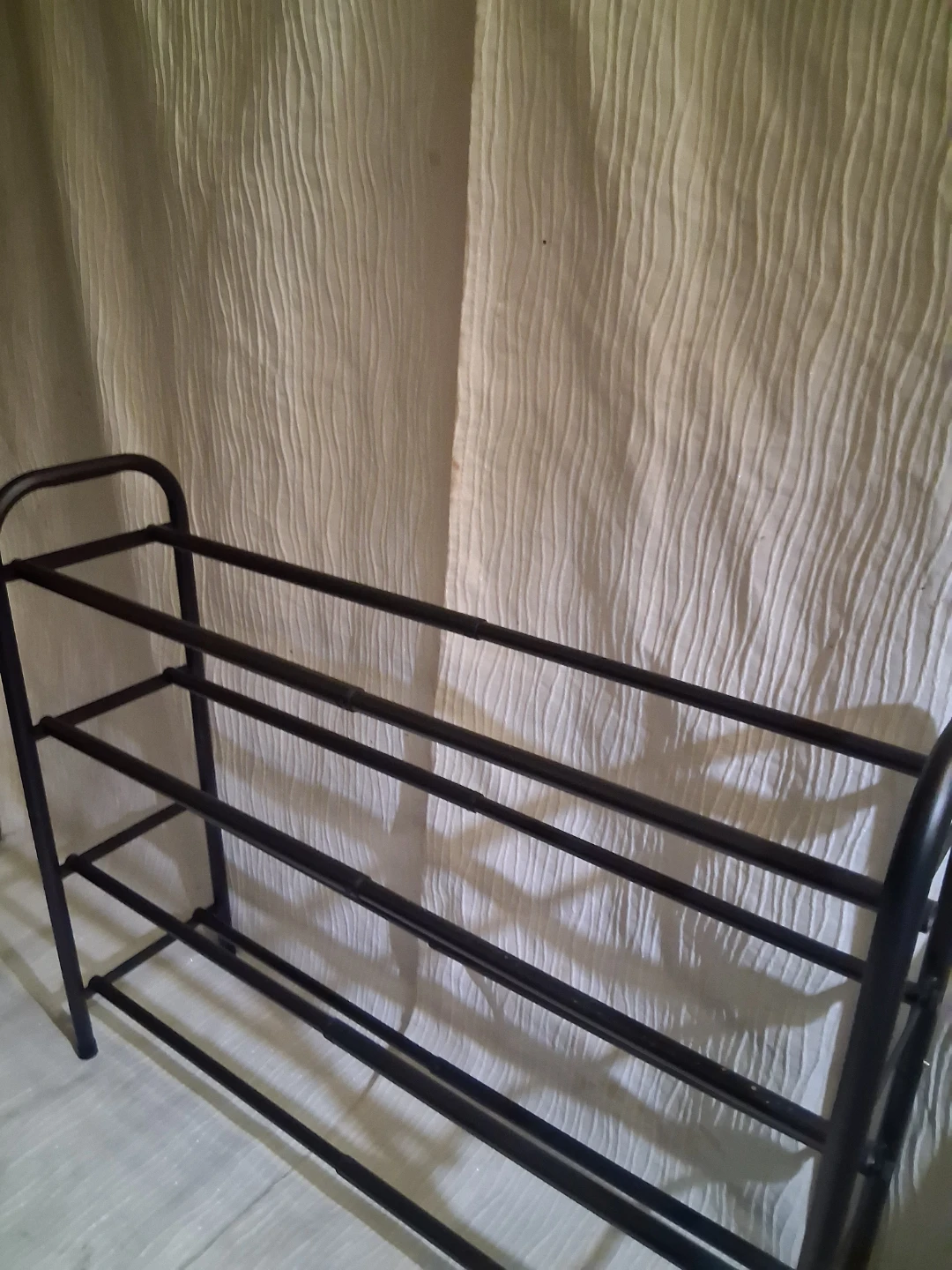 Adjustable Black 4-Tier Shoe Rack