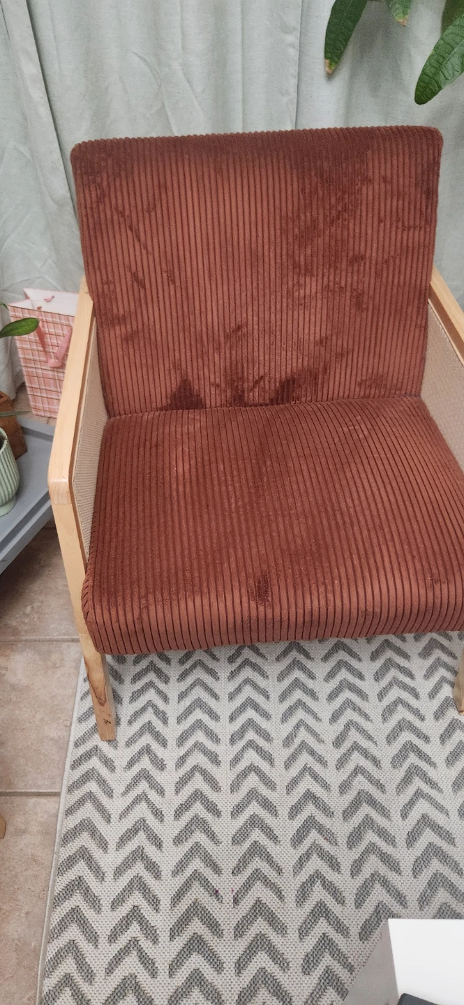 Beckett Accent Armchair - Terracotta Corduroy & Cane - photo 2