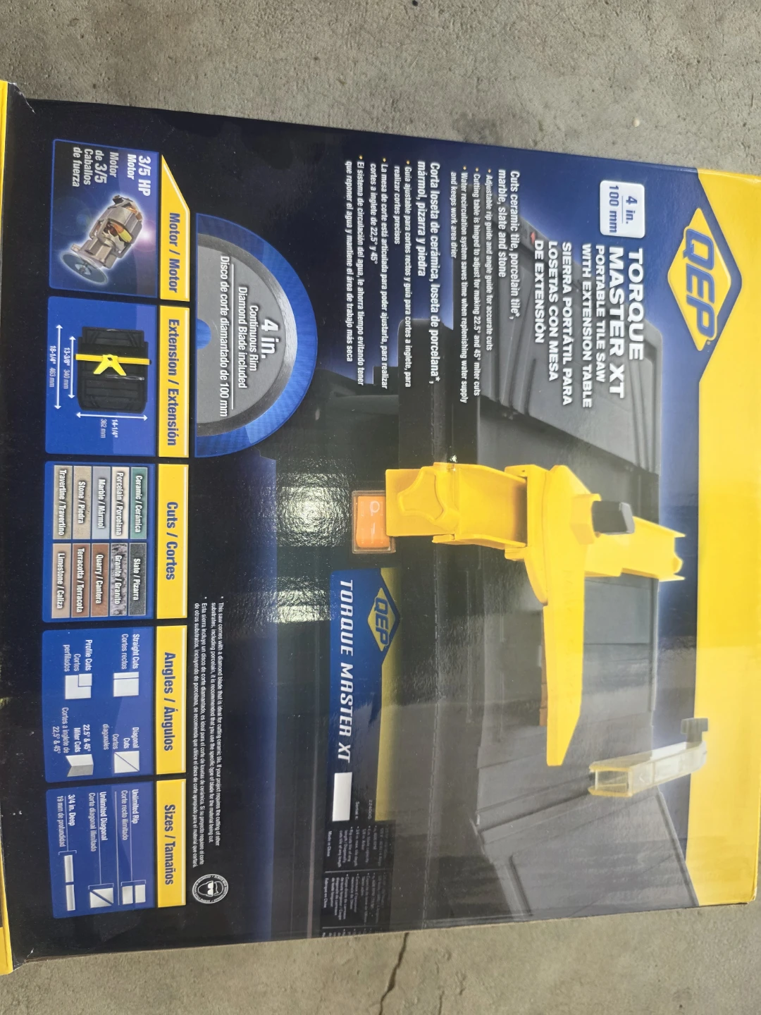 QEP Torque Master XT Portable Tile Saw with Extension Table
