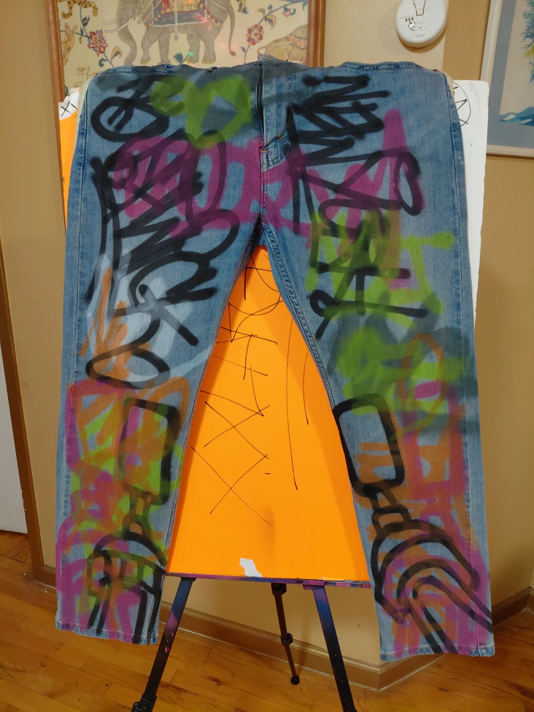 Custom Painted Levi's Jeans By Artist - photo 3