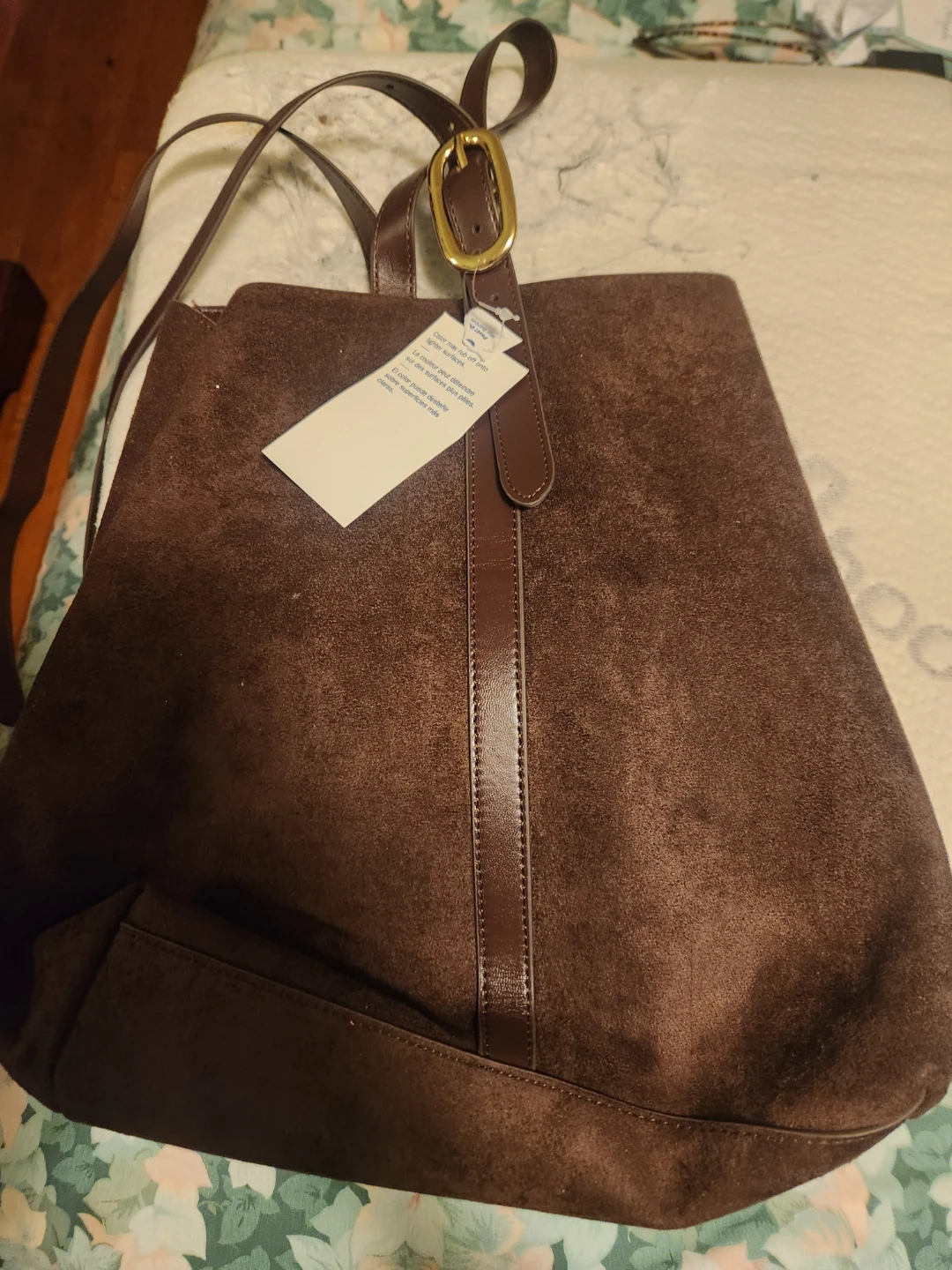 Old Navy Brown Suede Tote Bag