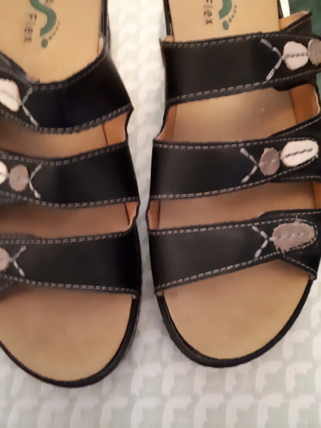 OrthoFlex Black Leather Sandals - photo 2