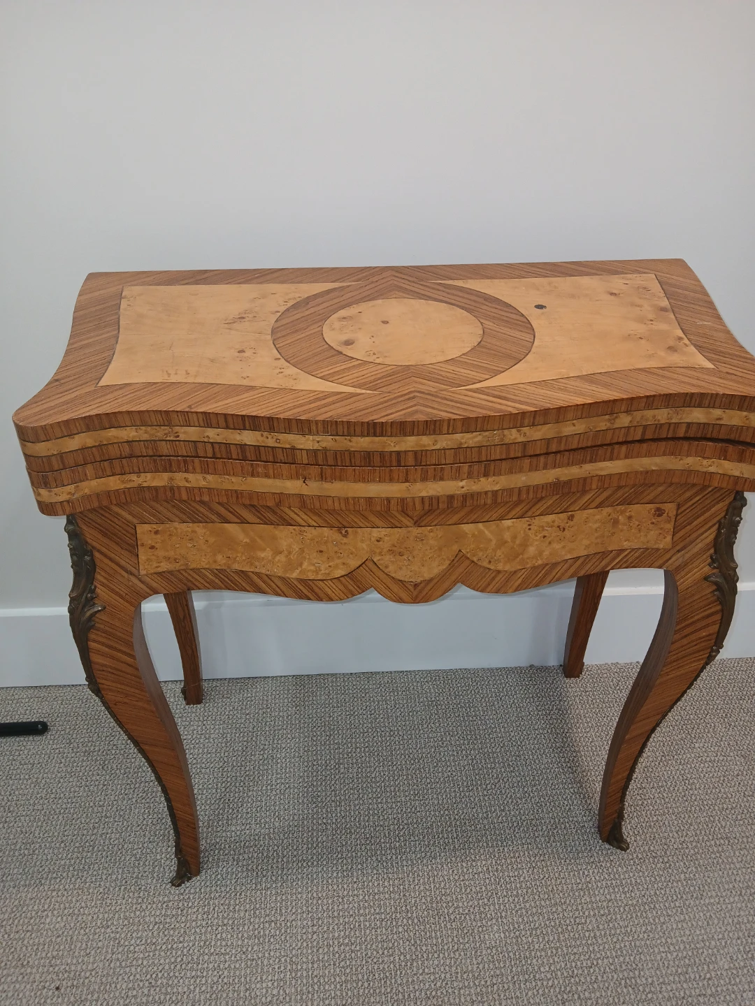 Antique Inlaid Writing Desk with Game Boards