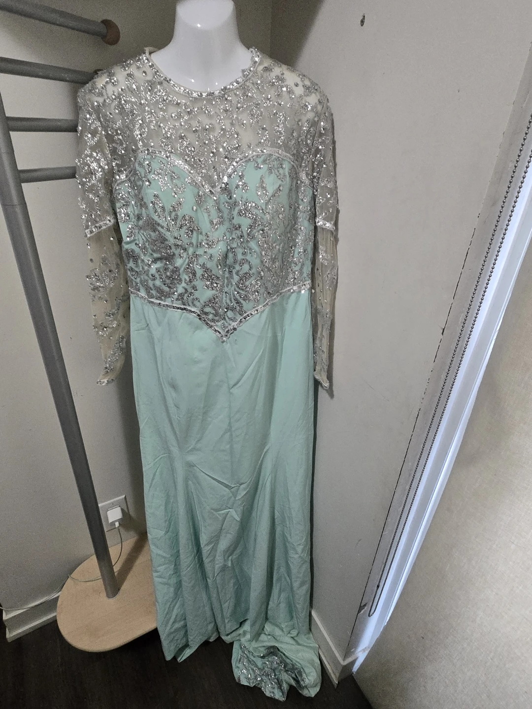 Sequin Embellished Long Sleeve Dress