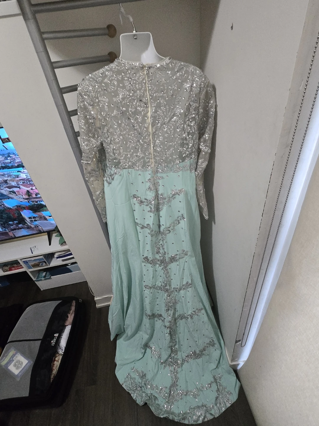 Sequin Embellished Long Sleeve Dress - photo 2
