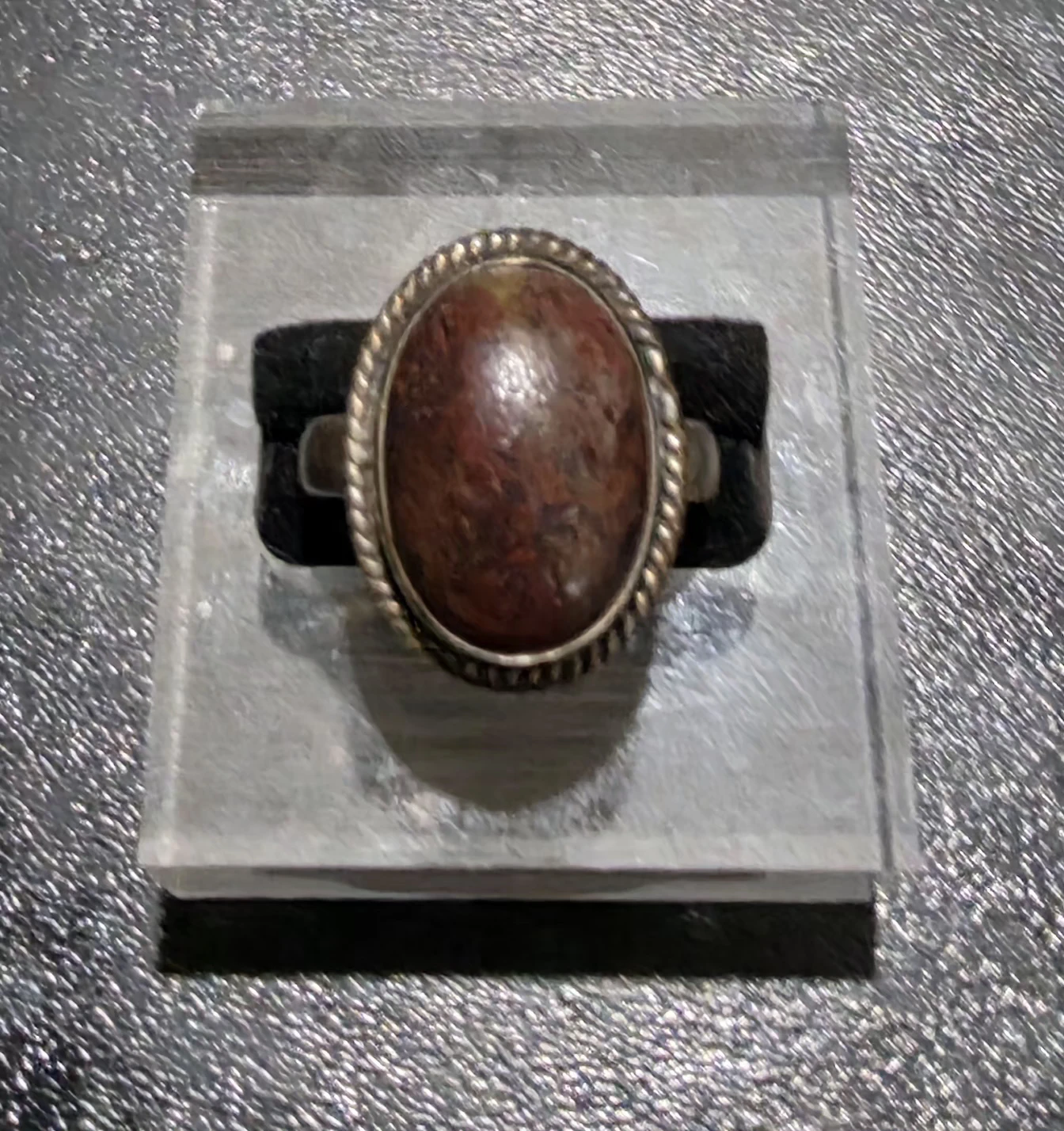 Vintage Look Brown Silver Ring