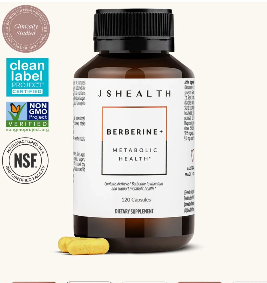 JSHealth Berberine+ Metabolic Health 120 Capsules