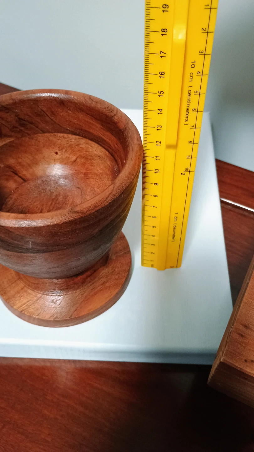 Rustic Wooden Mortar and Pestle Set - photo 3