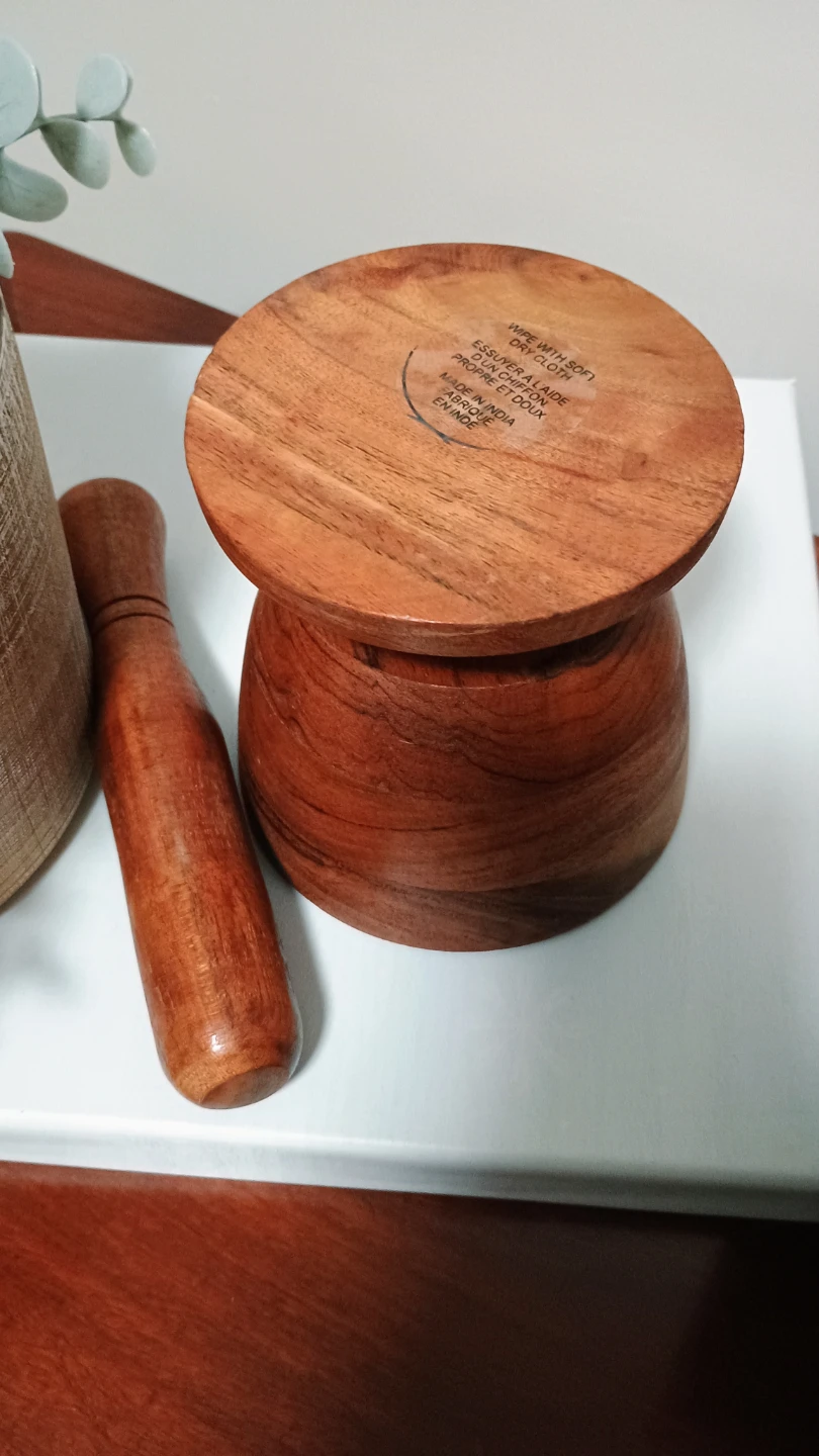 Rustic Wooden Mortar and Pestle Set - photo 4