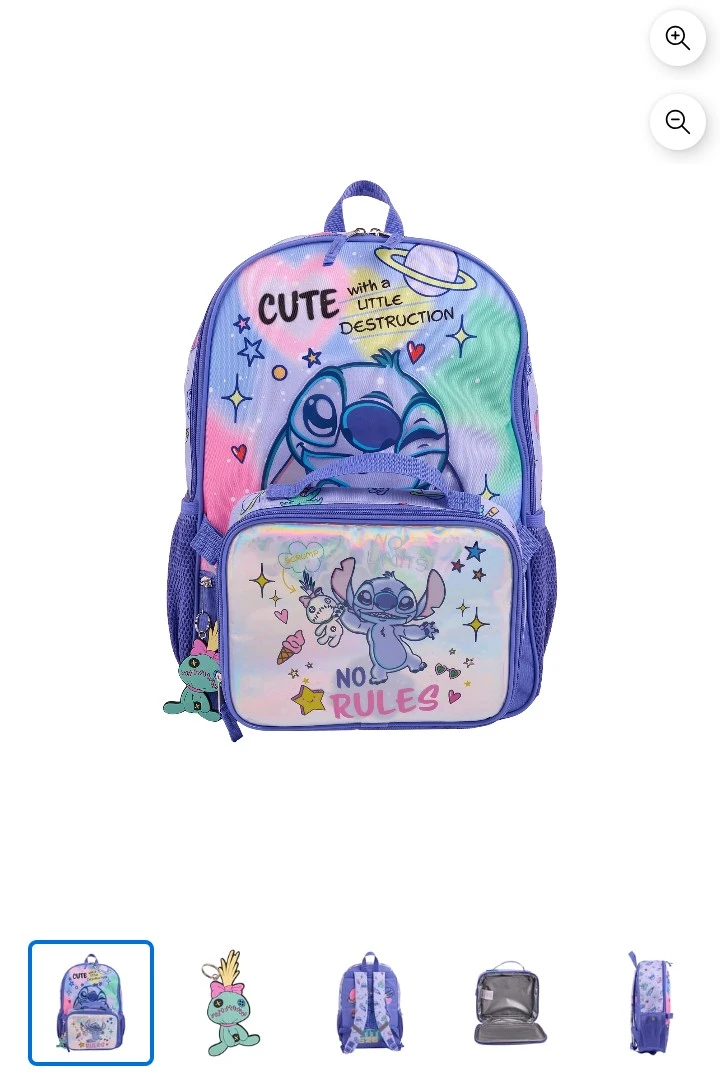 Disney Stitch Backpack with Lunch Bag