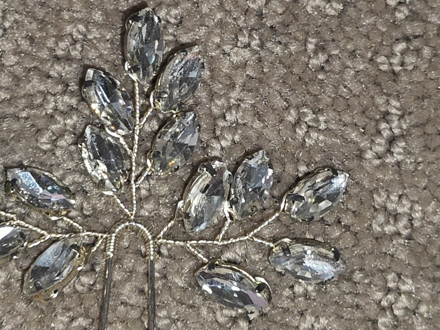 Flower Bridal Hair Pin / Wedding Leaf Hair Accessory Headpiece - photo 4