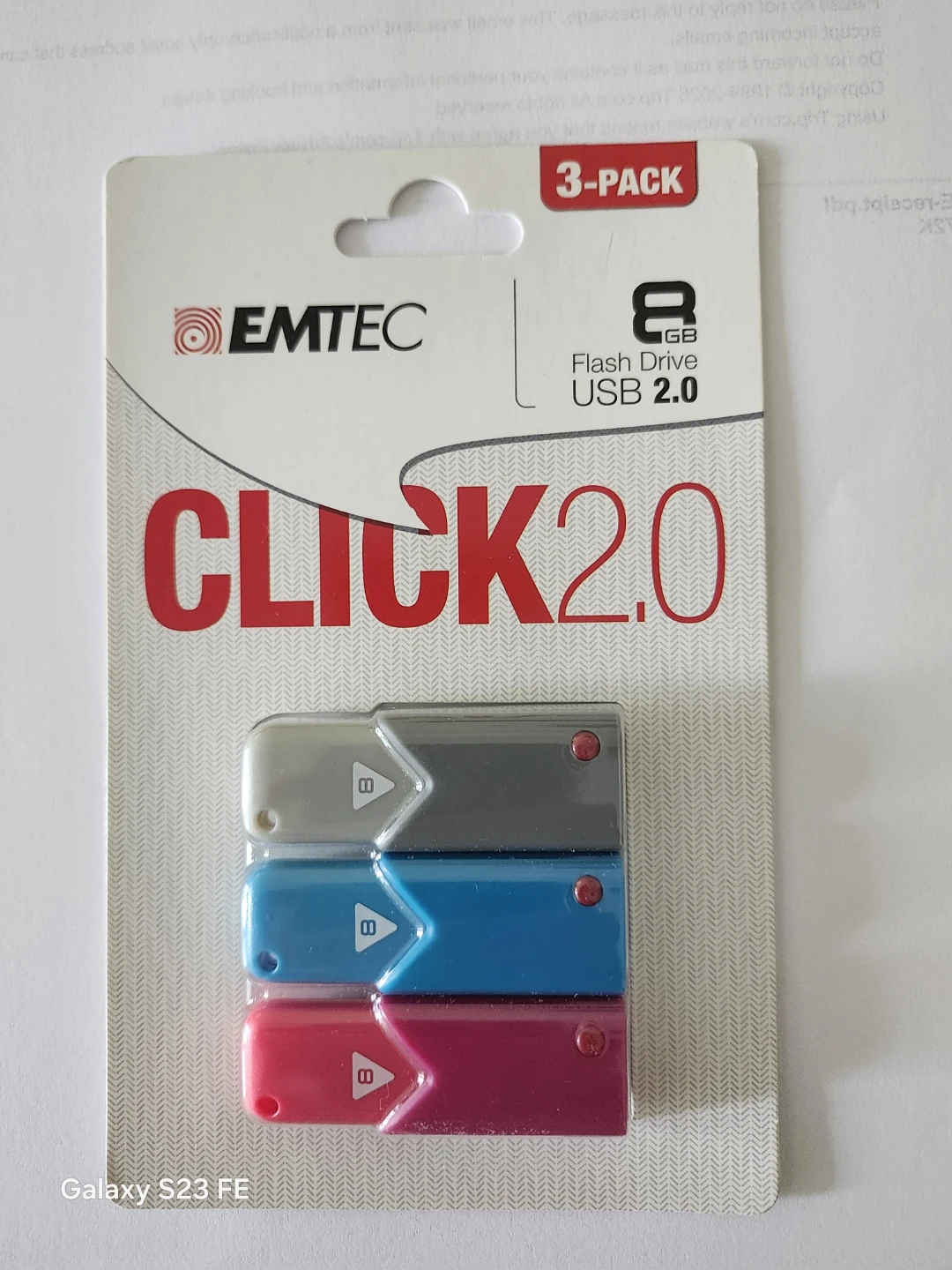 EMTEC CLICK 2.0 8GB USB 2.0 Flash Drives (3-Pack)